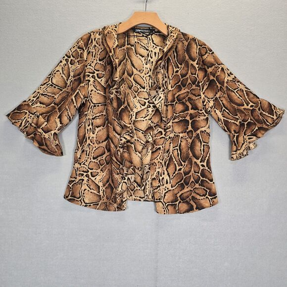 Zara Women’s Leopard Print Cardigan Size XS Brown & Black Lightweight - Picture 1 of 10